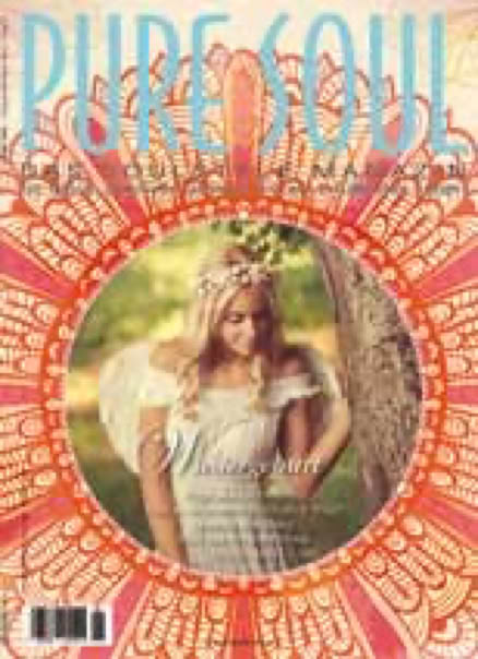 Pure Soul Titelseite für Link zu: Reinkarnation und spirituelle Rückführungen. Artikel von Ursula Demarmels und Interview von Claudia IHRIG im Soulstyle Magazin für Glück, positives Denken und ein erfülltes Leben PURE SOUL Ausgabe Frühjahr-Sommer 2014